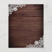 Stall Wood Lace Sonnenblumen Budget Einladung Hoch (Rückseite)