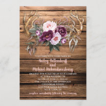 Stall Wood Lila Plum Peonies Antlers Wedding
