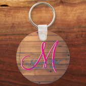 Stall Wood Rustic Wall 3d Monogram Schlüsselanhänger (Vorderseite)