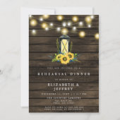 Stall Wood String Light Sonnenblumen Probe Abendes Einladung (Vorderseite)