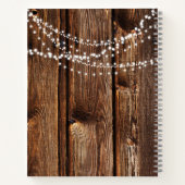 Stall Wood & String Lights Rustic Scrapbook Journa Notizblock (Rückseite)