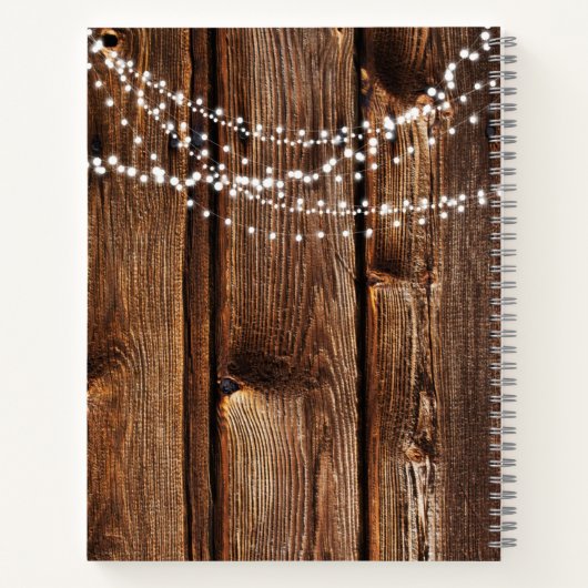 Stall Wood & String Lights Rustic Scrapbook Journa Notizblock (Rückseite)