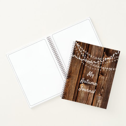 Stall Wood & String Lights Rustic Scrapbook Journa Notizblock (Innenseite)