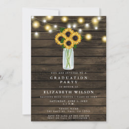 Stall Wood String Lights Sonnenblume Abschluss Einladung