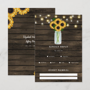 Stall Wood String Lights Sonnenblumen RSVP Karte