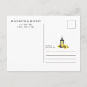 Stall Wood String Lights Sonnenblumen Save the Dat Ankündigungspostkarte (Rückseite)