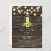 Stall Wood String Lights Sunflower Engagement Part Einladung (Vorderseite)