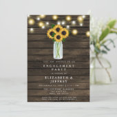 Stall Wood String Lights Sunflower Engagement Part Einladung (Stehend Vorderseite)