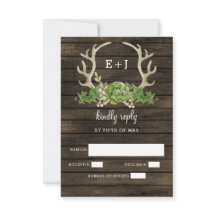 Stall Wood succulent Antlers Country Chic Hochzeit