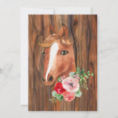 Stall Wood Wagon Wheel Horseshoe Polterabend Einladung (Rückseite)