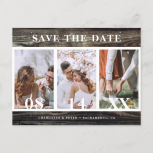 Stall Wood Wedding speichern das Datum der Postkar Ankündigungspostkarte
