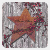Stallboards Rusted Star Quadratischer Aufkleber (Vorderseite)