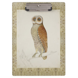 Stallbucht Uhu rustikale Vintage Naturvogel Illust Klemmbrett