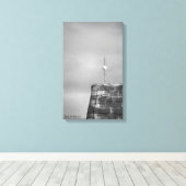 Stalldach mit Sturm im Hintergrund Canvas Print Leinwanddruck (Insitu (Holzboden))