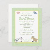 Stallgartentiere Grüne Wirbelsäulendusche Einladung (Vorne/Hinten)