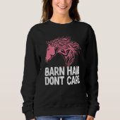 Stallhaar Dont Care Tierpferd Sweatshirt (Vorderseite)