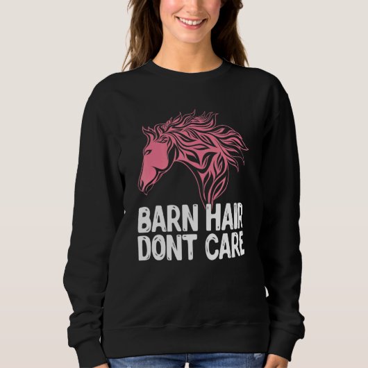Stallhaar Dont Care Tierpferd Sweatshirt (Vorderseite)