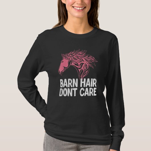 Stallhaar Dont Care Tierpferd T-Shirt (Vorderseite)