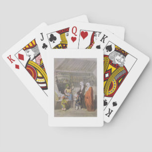 Stallhalter verkauft Gewürzdelikte am Bazaa Spielkarten