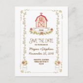 Stallhochzeit rustikale Save the Date Postkarten (Vorderseite)
