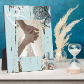 Stallholz Aqua-Seesterne-Muscheln Fotoplatte (Seite)