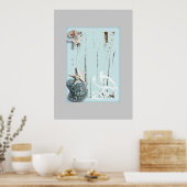 Stallholz Aqua-Seesterne-Muscheln Poster (Küche)