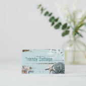 Stallholz Aqua-Seesterne-Muscheln Visitenkarte (Stehend Vorderseite)