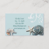 Stallholz Aqua-Seesterne-Muscheln Visitenkarte (Rückseite)