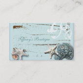 Stallholz Aqua-Seesterne-Muscheln Visitenkarte (Vorderseite)