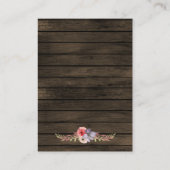Stallholz Blumen rustikale Hochzeitskarten Begleitkarte (Rückseite)