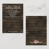 Stallholz Blumen rustikale Hochzeitskarten Begleitkarte (Vorne/Hinten)