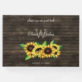 Stallholz Blumenblumen rustikale Hochzeit Gästebuch