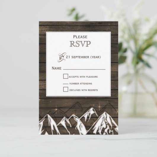 Stallholz Camping Rustikale Berge Hochzeiten Rsvp (Stehend Vorderseite)