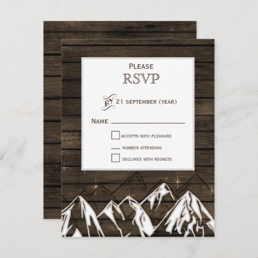 Stallholz Camping Rustikale Berge Hochzeiten Rsvp (Vorne/Hinten)