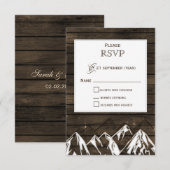 Stallholz Camping Rustikale Berge Hochzeiten Rsvp Karte (Vorne/Hinten)