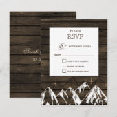 Stallholz Camping Rustikale Berge Hochzeiten Rsvp Karte (Vorne/Hinten)