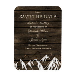 Stallholz Camping Rustikale Berge Save the Date Magnet