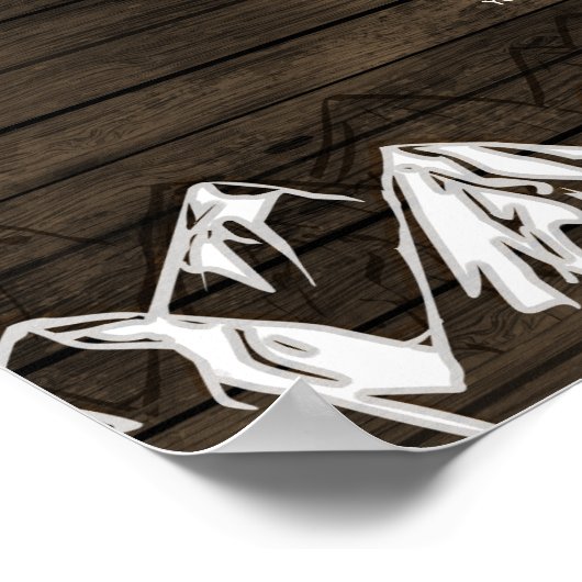 Stallholz Camping Rustikale Gebirgssitzplan Poster (Ecke)