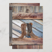 Stallholz Cowboy Western Brautparty Einladung (Vorne/Hinten)