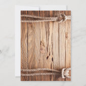 Stallholz Cowboy Western Hochzeit Einladung (Rückseite)