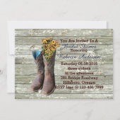 Stallholz Cowboystiefel Western Brautparty Einladung (Rückseite)