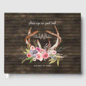 Stallholz floralantler rustikale Hochzeit Gästebuc Gästebuch (Vorderseite)