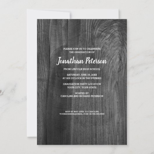 Stallholz-Graduierungspartei für das benutzerdefin Einladung (Rückseite)