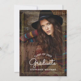 Stallholz-Graduierungspartei für das benutzerdefin Einladung