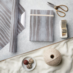 Stallholz Graue schwarze Streifen Geschenkpapier