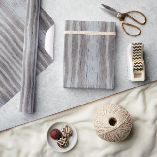 Stallholz Graue schwarze Streifen Geschenkpapier