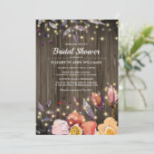 Stallholz Herbst Blume Brautparty Einladung (Stehend Vorderseite)