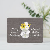 Stallholz Inspiriert Mason Jar + Wildblumen UAWG RSVP Karte (Stehend Vorderseite)