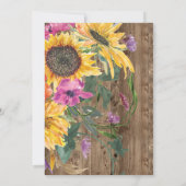 Stallholz-Kette von Lichtern & Sonnenblumen Rente Einladung (Rückseite)