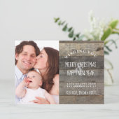 Stallholz Land rustikal Frohe Weihnachten Foto (Stehend Vorderseite)